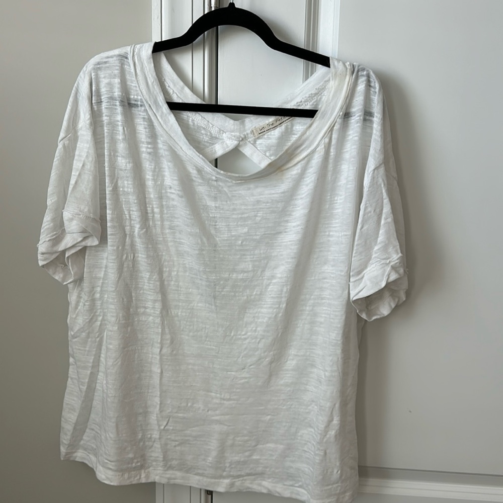 Free People White Short Sleeve Tee